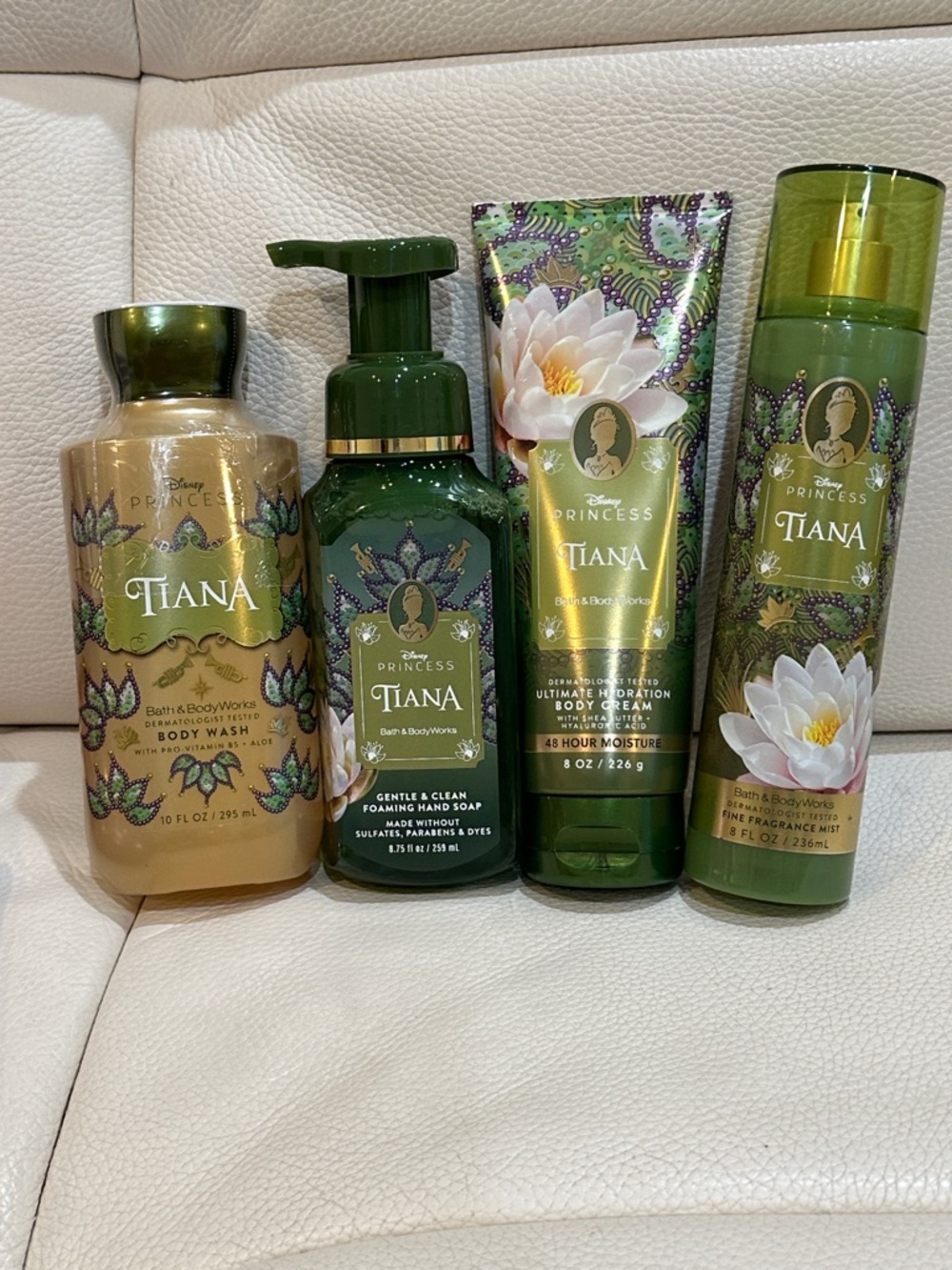 Disney Princess Tiana Green Bath & Body Full Size 4 Pieces Set
